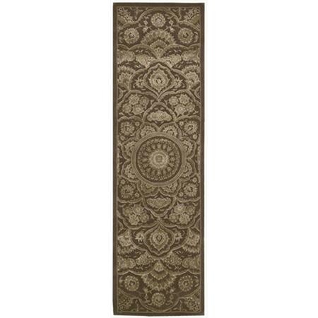 NOURISON Regal Area Rug Collection Chocolate 2 ft 3 in. x 8 ft Runner 99446052421